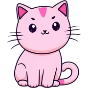 pink cat sticker
