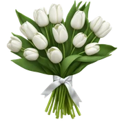 white tulip bouquet  sticker