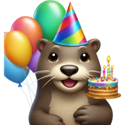 Birthday otter sticker