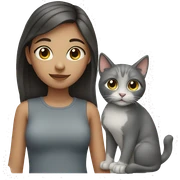 girl with grey cat sticker