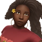 dark-skinned girl with flowers sticker