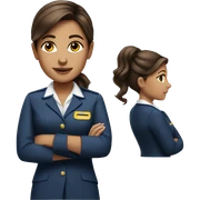 Flight attendant brown Hair  sticker