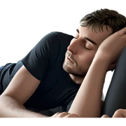 sleeping boy in black shirt sticker