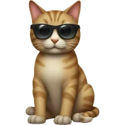 Cat with sunglasses sticker