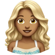 Mediterranean tanned girl with blonde lengthy wavy hair with a coastal granddaughter outfit  sticker