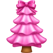 Pink Christmas tree with bows sticker