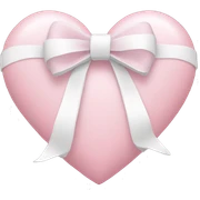 Pastel pink heart with white bow sticker