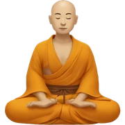 zen monk floating while meditaing sticker