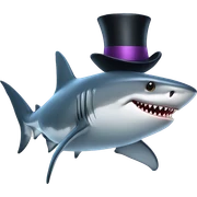 Shark with a top hat sticker