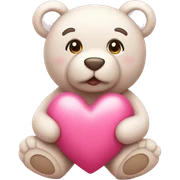 pink heart with a teddy sticker