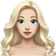 White bride with long light blonde hair and blue eyes with light pink peonies in hair white skin  sticker