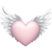 pastel pink heart with white wings sticker