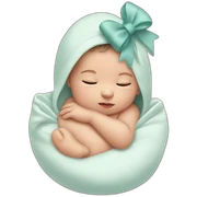 Newborn with a bow sticker