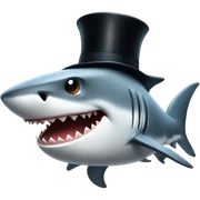 Shark with a top hat sticker