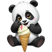 Panda eating ice cream sticker