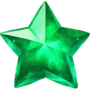 3D big emerald star sticker