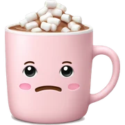 Light Pink mug of hot chocolate with marshmallows  sticker