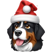 Bernese montain dog with Christmas hat  sticker