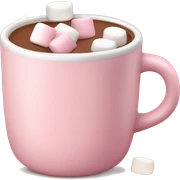 Light Pink mug of hot chocolate with marshmallows  sticker