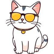 Cat with sunglasses sticker