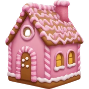 Pink gingerbread house sticker