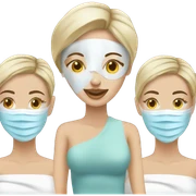 Lady with face mask spa beauty full face relaxing sticker
