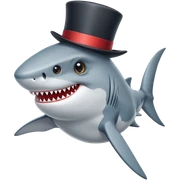Shark with a top hat sticker
