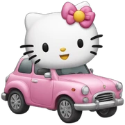 Hello kitty with car sticker