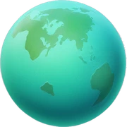Pastel blue green planet  sticker