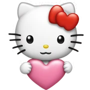 hello kitty with heart sticker