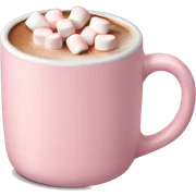 Light Pink mug of hot chocolate with marshmallows  sticker