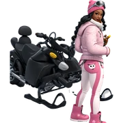 girl with motorcycle in snow sticker