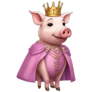 Pig with queen outfit  sticker