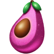 Hot pink avocado with glitter sticker
