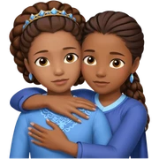 Princess Shuri as a 8 year old hugging her 45 year old mom  sticker