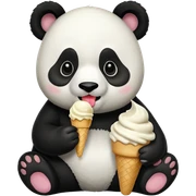 Panda eating ice cream sticker
