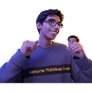 smiling boy in night setting sticker