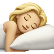blonde girl sleeping on white pillow sticker