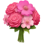 Pink ombre bouquet of flowers with glitter  sticker