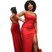confident in red dress sticker