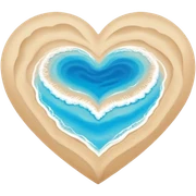 Tropical beach heart sticker