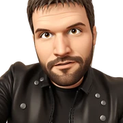 bearded guy in leather jacket sticker