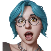 girl with glasses and jewelry sticker