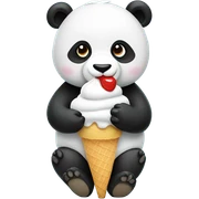 Panda eating ice cream sticker