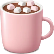 Light Pink mug of hot chocolate with marshmallows  sticker