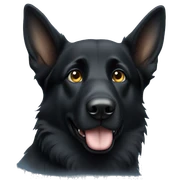 Black German shepherd dog, blue eye  sticker