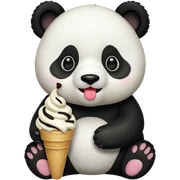Panda eating ice cream sticker