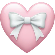 Pastel pink heart with white bow sticker