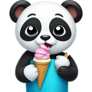 Panda eating ice cream sticker