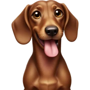 little brown Sausage Dog standing with tongue out sticker